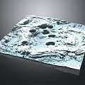 3D Lunar Surface Model Square Shaped With Detailed Craters And Textured Surface