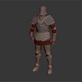 Medieval Knight Armor As Historical Weapon With Silver Steel Red Lining
