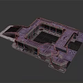 Futuristic Space Station 3D Model With Intricate Platform Design And Cosmic Structure Elements