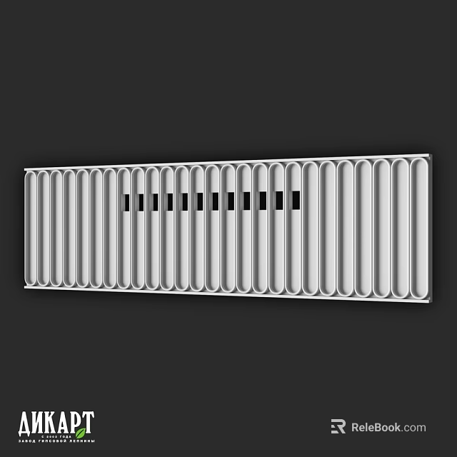 Sleek Modern Metal Component With Parallel Cylindrical Bars And Central Slots 3d model 