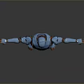 Standing Blue Robot Character With Orange Accents Armor And Reflective Floor