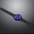 Stylish Smartwatch with Gray Fabric Strap and Colorful Icons Digital Dial Design