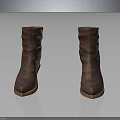 Classic Brown Leather Boots With Side Zipper Design And Lightweight Sole