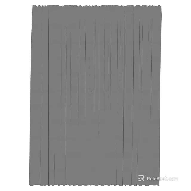 Gray Vertical Striped Fabric Curtain For Modern Home Interior Decoration 3d model 