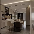 Modern Luxurious Living And Dining Room Interior Design With Cozy Sofa Elegant Fireplace And Lighting