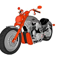 Red And Silver Cruiser Motorcycle With Black Tires And Handlebars