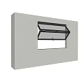 Black Frame Tilted Glass Window With Modern Wall Mounted Design
