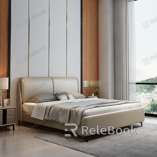 Modern background double bed model