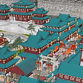 Ancient Chinese Architecture Featuring City Gate Red Lanterns And Traditional Street Shops