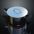 Stainless Steel Cooking Pot With Lid And Two Side Handles For Kitchen Use