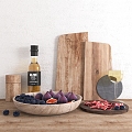 kitchen kitchenware kitchen utensils olive oil cutting board food meat roll wine cup fruit 3d model