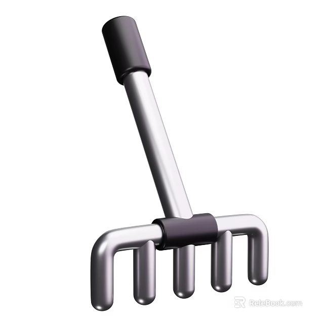 Durable Metal Mop With Black Handle And Ergonomic Grip For Home Cleaning 3d model 