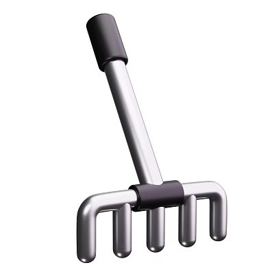 Durable Metal Mop With Black Handle And Ergonomic Grip For Home Cleaning 3d model