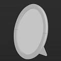 White Oval Mirror With Modern Stand And Elegant Design For Home Decor