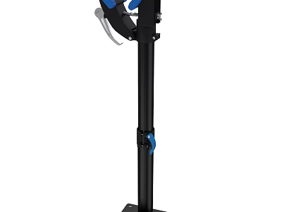 Sturdy Black Hardware Tool Stand With Blue Adjustable Components And Stable Base 3d model