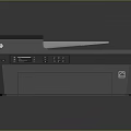 Modern Black Desktop Scanner With Control Panel Buttons And Flatbed Document Scanning Area