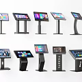 Various Touchscreen Entertainment Appliances With Different Stand Designs And Colorful Displays