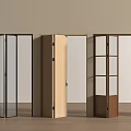 Modern Folding Doors with Glass Panels and Wooden Frames for Interior Spaces