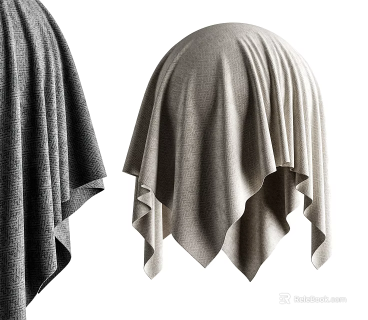 Light And Dark Colored Fabric Textiles With Soft Drape And Fold Design 3d model 