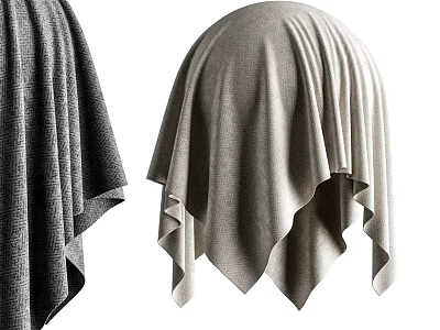 Light And Dark Colored Fabric Textiles With Soft Drape And Fold Design 3d model