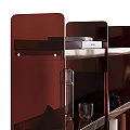 Modern Copper Metal Open Shelving Unit With Decorative Items Books Vases And Ornaments