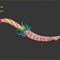 Ornate Dagger Weapon With Twisted Handle Sharp Metal Blade And Shiny Reflection