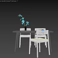 Minimalist Wooden Dining Table Set With Matching Chairs And Potted Plant In Bright Interior