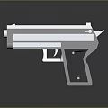 Minimalist 3D Rendered Pistol Model In White And Black Design