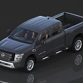 Black Nissan Full Size Pickup Truck With Spacious Bed Brown Interior And Silver Wheels