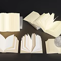Modern Artistic Table Lamp Illuminating Open Books With Moon Model On Dark Background 3d model