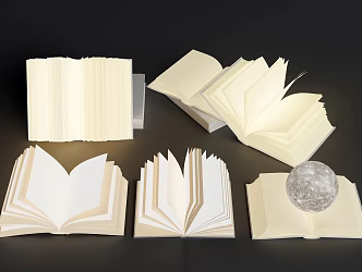 Modern desk lamp book lamp luminous book lamp moon lamp 3d model