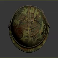 Camouflage Military Helmet with BORN TO KILL Lettering and Vintage Design