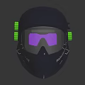 PAVLOV Metallic Helmet Featuring Purple Tinted Visor And Green Illuminated Button