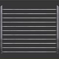 Silver Metal Fence With Horizontal Bars And Simple Modern Design 3d model