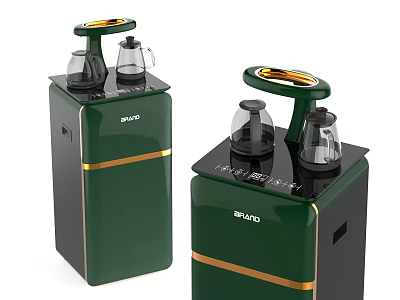 Modern SUJO Green Household Appliances With Gold Accents Transparent Kettles And Black Panels 3d model