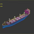 Large Cargo Ship With Multiple Containers Black Red Hull And White Superstructure 3d model
