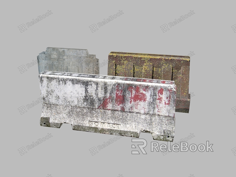 modern stone pier barricade stone pier model