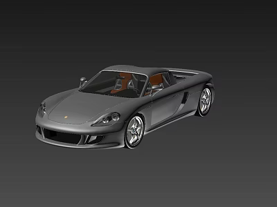 Gray Convertible Sports Car With Orange Interior Sporty Exterior And Sleek Styling 3d model