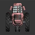 Vintage Pink SONNER Tractor Model Featuring Golden Wheels And Decorative Details