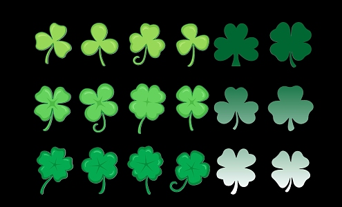 Four-leaf clover silhouette 3d model