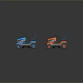 Colorful Kids Ride On Toy Tractors Featuring Blue Green Yellow Orange Seats And Wheels