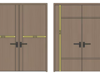 New Chinese Double Door 3d model