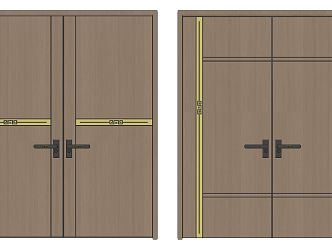 New Chinese Double Door 3d model