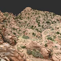Small Scale Rocky Microtopography with Scenic Vegetation and Natural Pathways 3d model