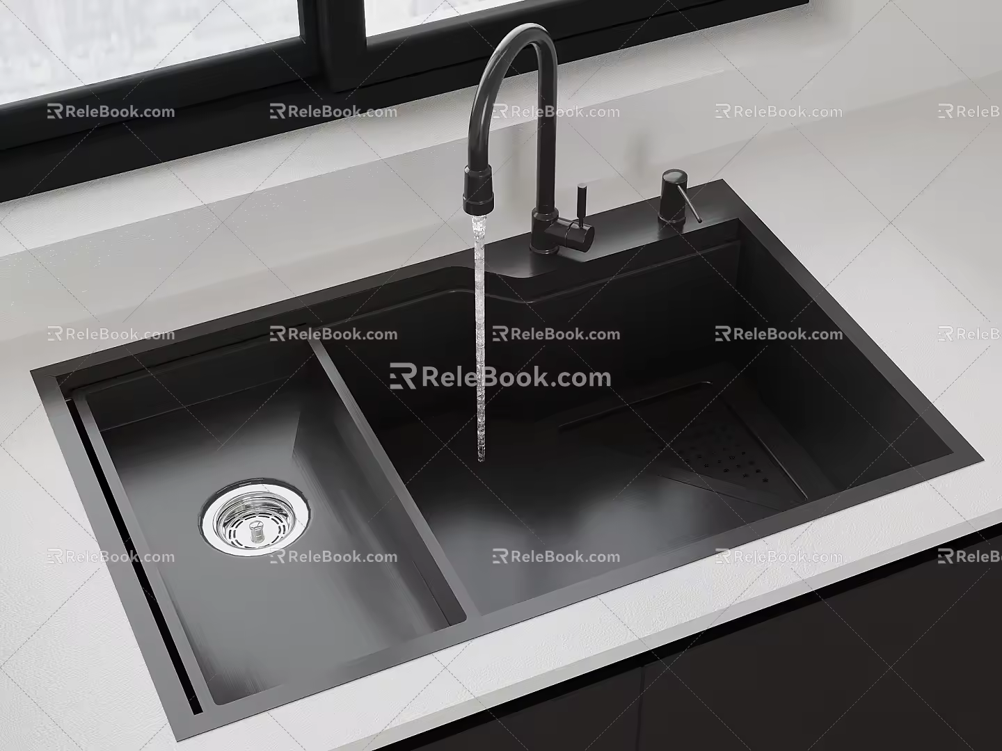 Modern sink vegetable basin faucet 3d model