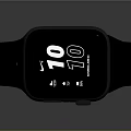 Square Dial Smart Watch With Black Perforated Strap And Digital Display Showing Time 10 10