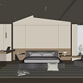 Minimalist Bedroom Interior Design With Large Bed Area Rug And Floor To Ceiling Windows