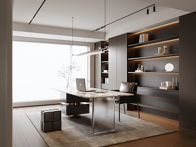 Modern Italian Home Study 3d model