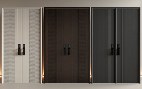 Modern double door villa door entrance double door office door security door 3d model