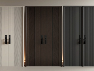 Modern double door villa door entrance double door office door security door 3d model